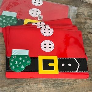 7 Red Santa Vinyl Placemats